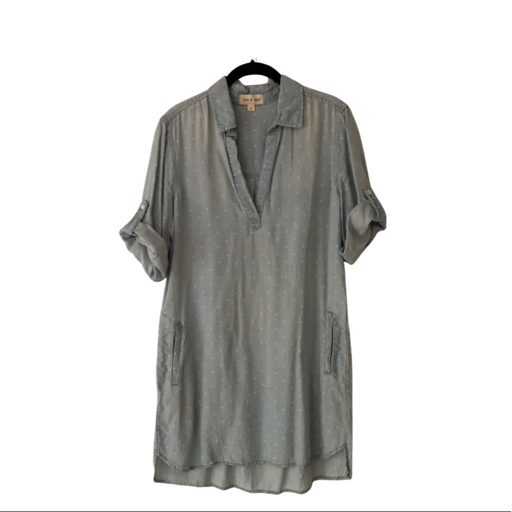 Cloth and Stone Chambray Polka Dotted Tunic (or Dress), Size Small